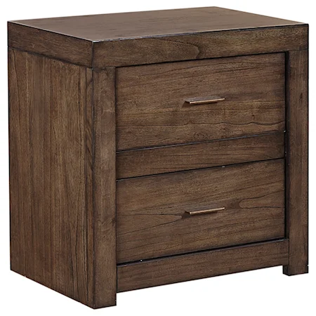 2 Drawer Nightstand with 2 AC Outlets
